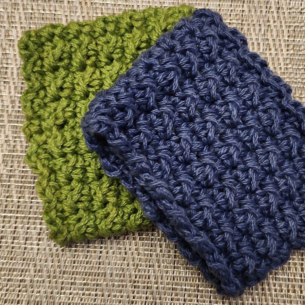 Hand Crafted Green and Blue Kitchen Scrubby Set